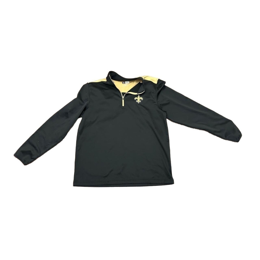 NFL Team Apparel Jacket Mens Size XL Black 1/4 Zip Saints Logo Gameday Fan